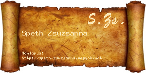 Speth Zsuzsanna névjegykártya
